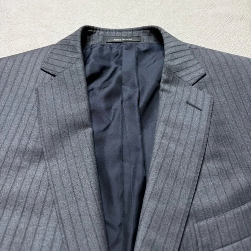 Ermenegildo Zegna Trofeo Men’s Wool Grey Pinstripe Sports Coat Blazer 48R 58 IT - Picture 5 of 11